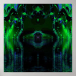 Underwater Cave of Green Poster - Print