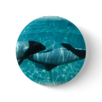 Underwater Whales Round Pin