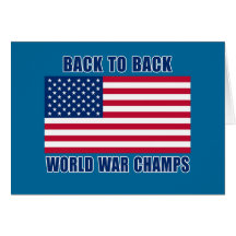 Undisputed World War Champions with American Flag Greeting Card