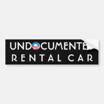 Undocumented Rental Car Bumper Stickers