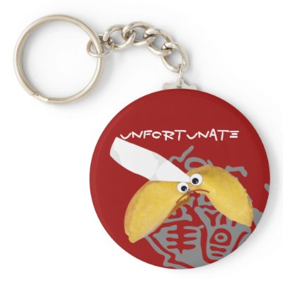 'unfortunate' fortune cookie humourous parody keychains by popiconz
