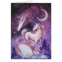 Unicorn and Night Sky Card