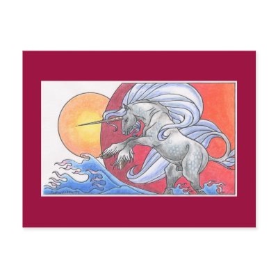 Unicorn Cycle - Summer ©1999 Post Cards by smilodonart