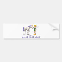 Unicorn & Fairy Just Believe Bumper Stickers