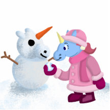 Unicorn Girl Snow Unicorn Cutout Sculpture Photo Cut Out