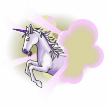 unicorn leaping through sunbeams photo cutouts
