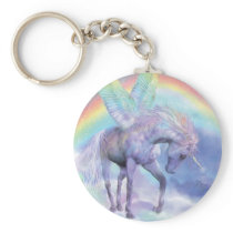 Unicorn Of The Rainbow Art Keychain