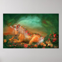 Unicorn Of The Roses Art Poster/Print