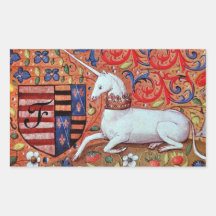 UNICORN OLD BROWN PARCHMENT MONOGRAM STICKERS