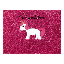 Unicorn pink glitter post cards