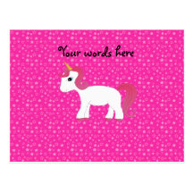 Unicorn pink stars post cards