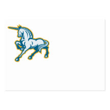 Unicorn Prancing Side Retro Business Card Templates