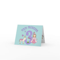 Unicorn Princess 3rd Birthday Invitation