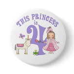 Unicorn Princess  4th Birthday buttons