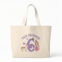 Unicorn Princess 6th Birthday Tote Bags