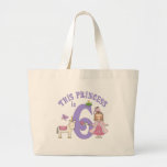 Unicorn Princess 6th Birthday Canvas Bag