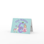Unicorn Princess 6th Birthday Invitation cards