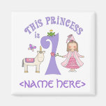 Unicorn Princess First Birthday Refrigerator Magnets