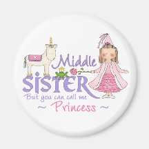 Unicorn Princess Middle Sister Fridge Magnet