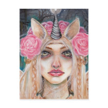 Unicorn Queen w Golden Eyes Postcards