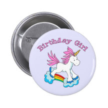 Unicorn Rainbow Birthday Girl Pin