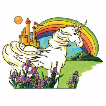 unicorn rainbow castle scene photo cut outs