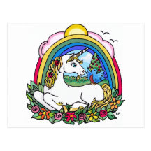 Unicorn & Rainbow Post Card