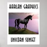 UNICORN SUNSET POSTER