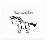 Unicorn zebra post card
