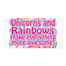 Unicorns and Rainbows Personalized Photo Card