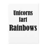 Unicorns fart rainbows postcards