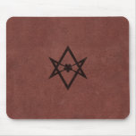 Unicursal Hexagram on Red Leather Mousemats