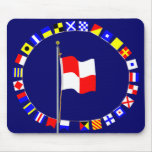 Uniform Standing into Danger Signal Flag "U" Mouse Mat