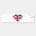 Union Jack and Red Corkscrew Stiletto Bumper Sticker