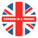 Union Jack anti Gordon Brown Round Stickers