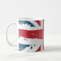 Union Jack British flag  Abstract wax art Mugs