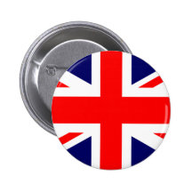 Union Jack British Flag Pinback Buttons