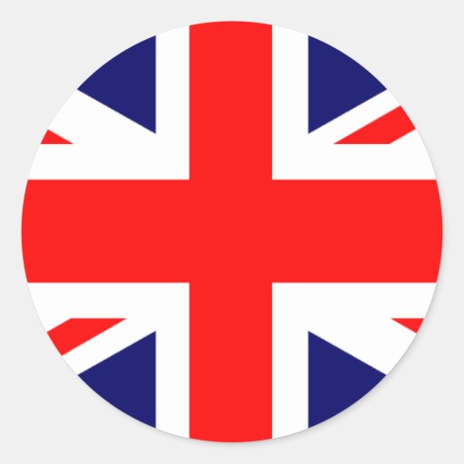Union Jack British Flag Round Stickers