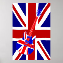 Union Jack British Guitar Art 2 Print
