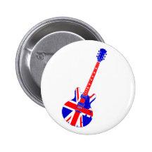 Union Jack British Guitar Art Pins