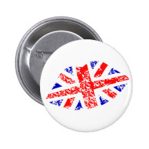 Union Jack British Kiss This! Button Badge