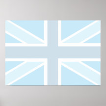 Union Jack Flag in Blue Print/Poster