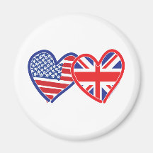Union Jack Flat USA Flag Refrigerator Magnets