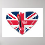 Union Jack Heart and Stiletto Poster