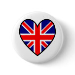 Union Jack Heart Flag Button
