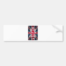 Union Jack Keep Calm And Carry On Bumper Stickers
