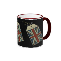 Union Jack Label Coffee Mugs