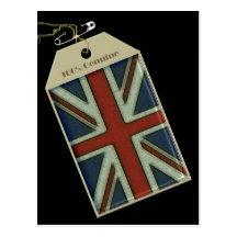 Union Jack Label Post Cards