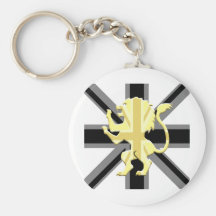 Union Jack Lion Rampant Black Key Chains