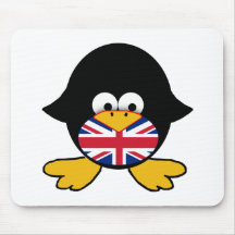 Union Jack Penguin Mouse Pad